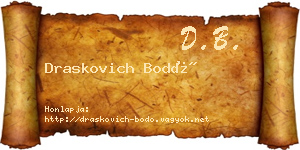 Draskovich Bodó névjegykártya